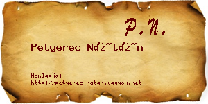 Petyerec Nátán névjegykártya